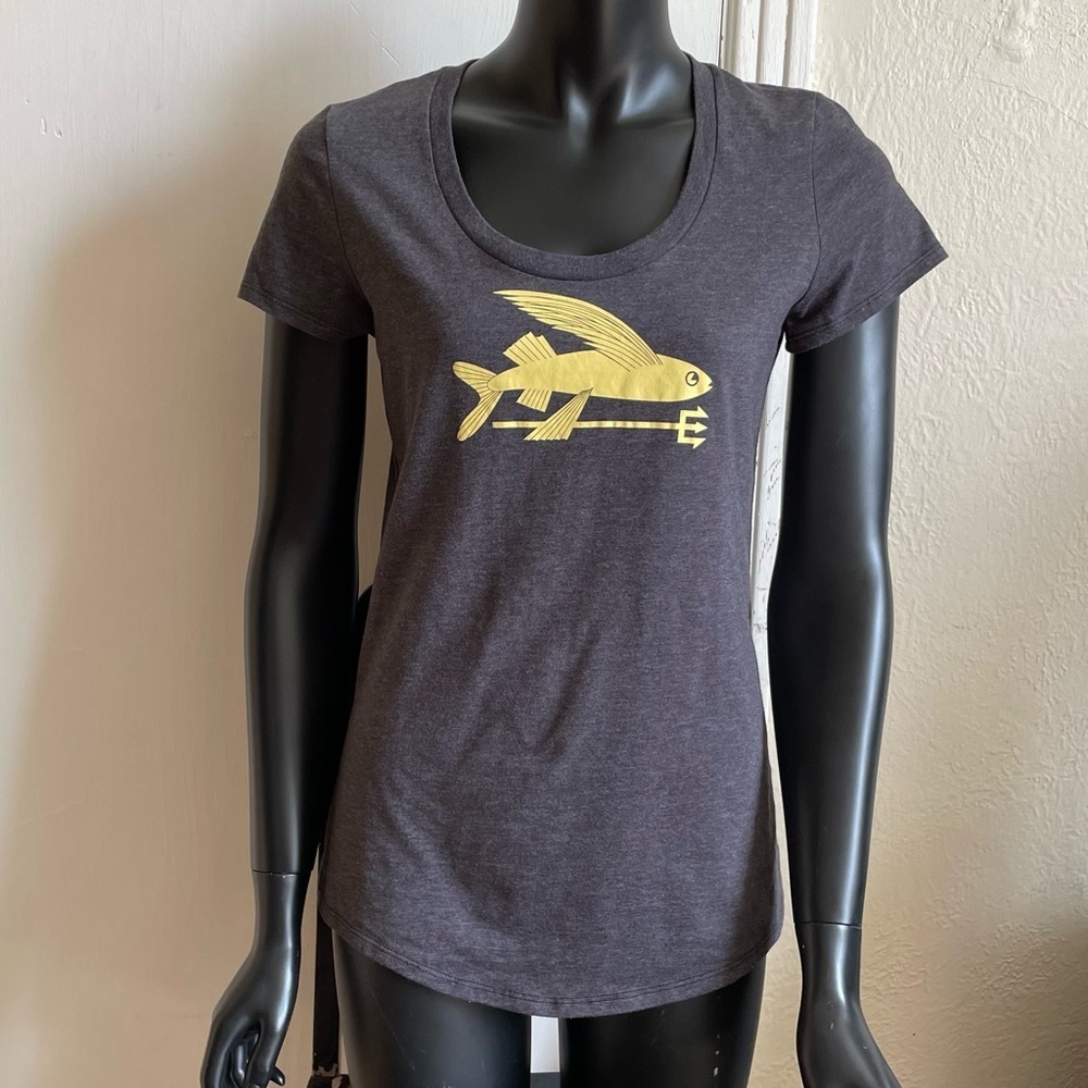 Patagonia Gray Tee with Gold Graphic